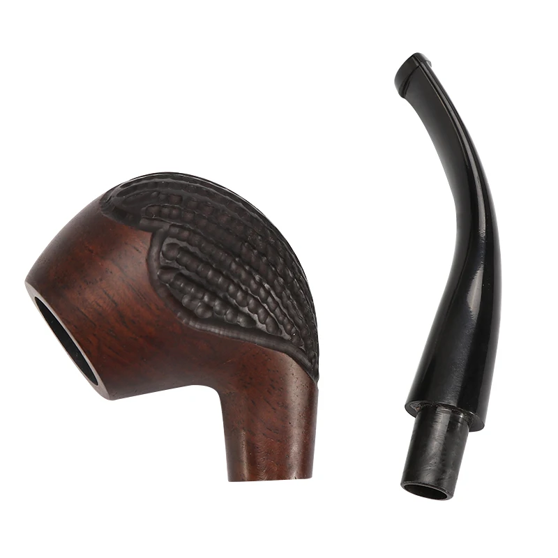 New Handmade Ebony Wood Smoker Smoking Tobacco Pipe Root Smoking Pipes Bent Design For  Men Freeshipping