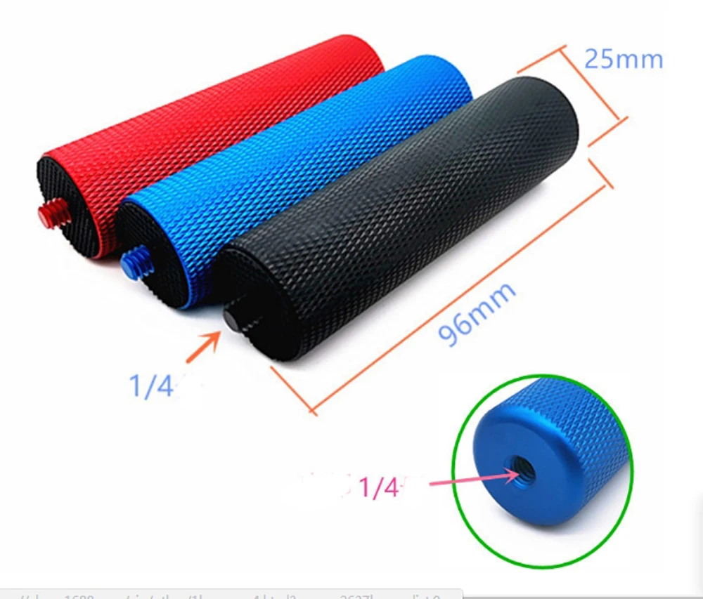 3pcs Camera Grip SLR DSLR Stabilizer for LCD Field Monitor,LED Flashlite 1/4''  red and black and blue