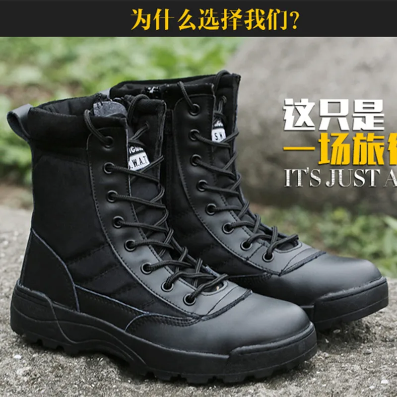 Eu 36-46 Spring Ultralight 07 Tactical Military Combat Boots Outdoor Camping Trekking Hiking Shoes High Tube Anti-wear Sneakers