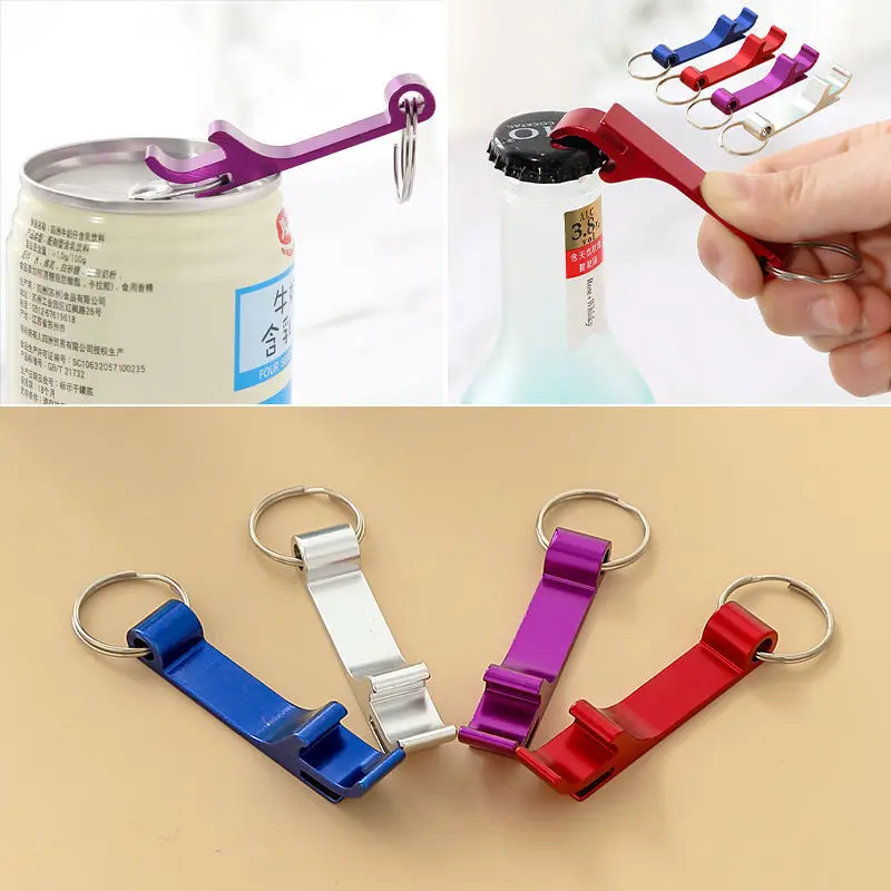 Portable Beer Bottle Opener Keychain Mini Pocket Aluminum Alloy Beverage Beer Bottle Opener Wedding Party Favor Gifts