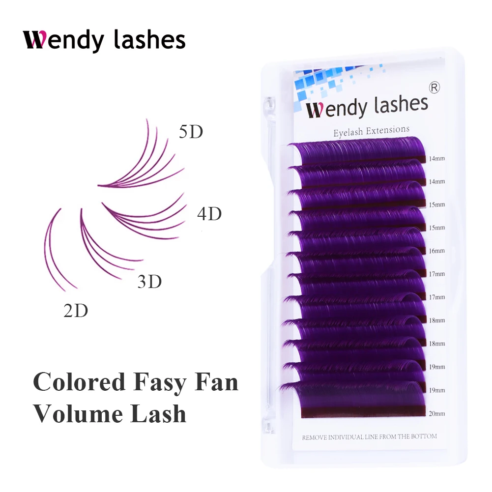 Blue eyelahses Easy Fanning Eyelash Extensions 0.07mm D Curl High Quality Synthetic Hair 8-14mm Mix Eye Lash Extension Supplies