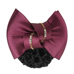 New Lady Hairgrips Double Bow Crochet Bun Net Hair Clips Snood Bow Hairpins Lace Bow Hair Net Hair Bun Bow Tie Hair Accessories