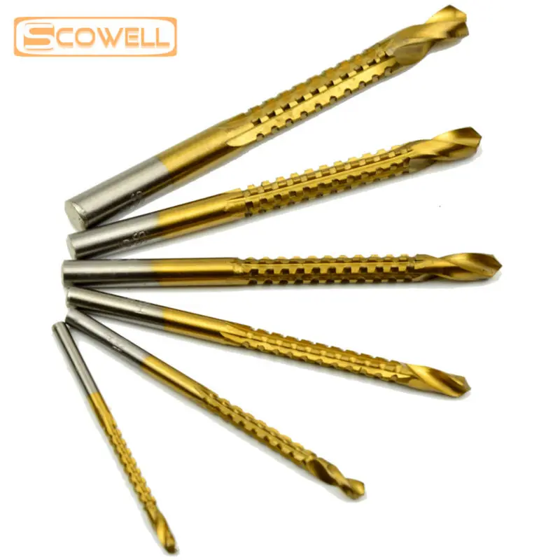 6 Pack 3mm - 8mm Multi Function Twist Hole Saw Drill Bits HSS (4241#) Wood Working Drilling Bit Sets For Hole Saw