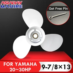 Outboard Propeller For Yamaha 20hp 25hp 30hp 9 7/8 *13 Boat Motor Aluminum Alloy Screw 3 Blade 10 Spline Marine Engine Part
