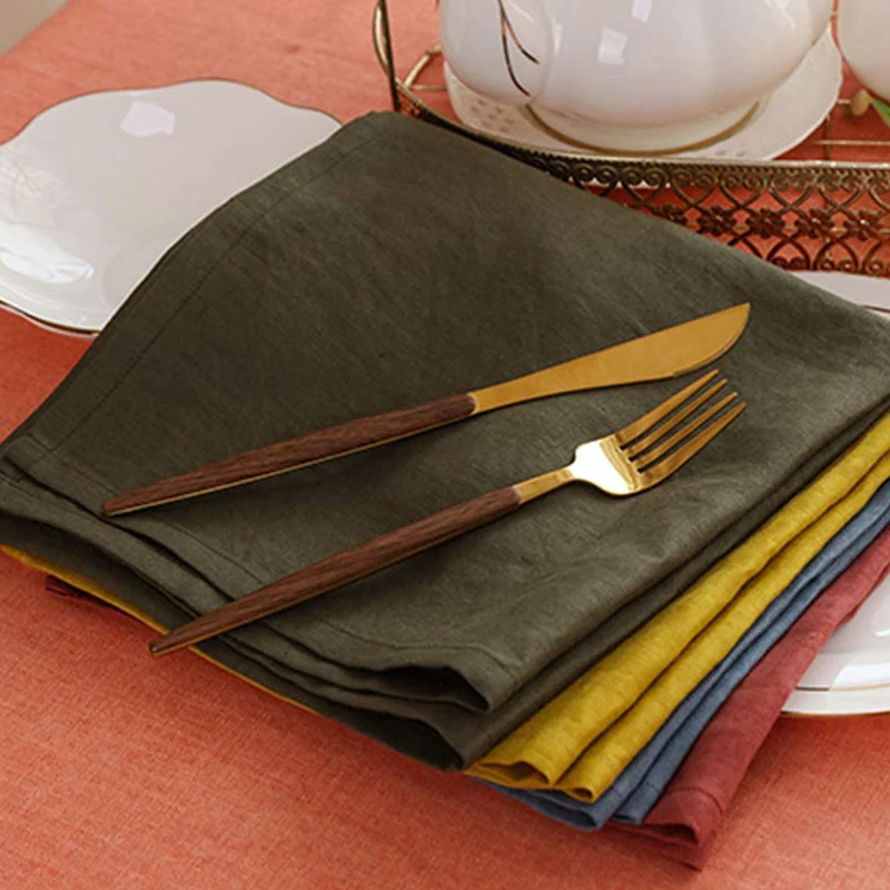 100% Pure Linen Placemats, Rustic Fabric, Set of 4, Heat Resistant, Machine Washable, Cafe, Kitchen, Dining Table, Place Mats,