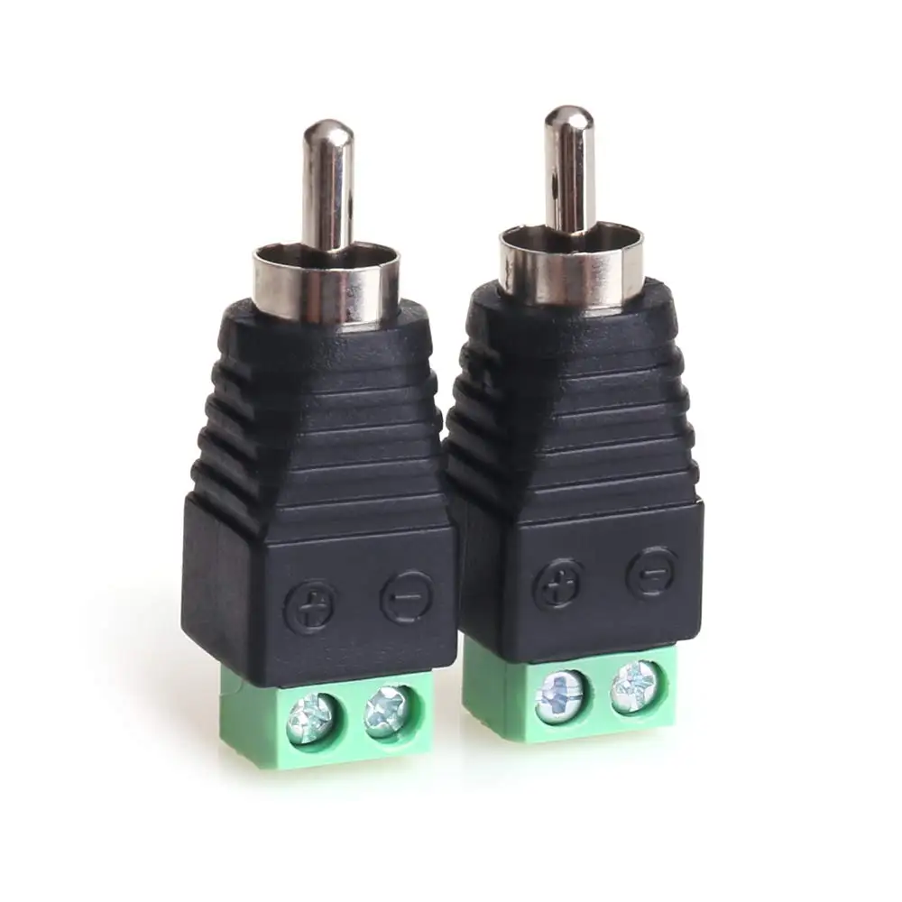 10Pcs 2 Stuks Bnc Connectoren Mannelijke Rca Plug JR-R55 Met Audio Naar Terminal Block Voor Cctv Camera Ahd Cvi camera Camera