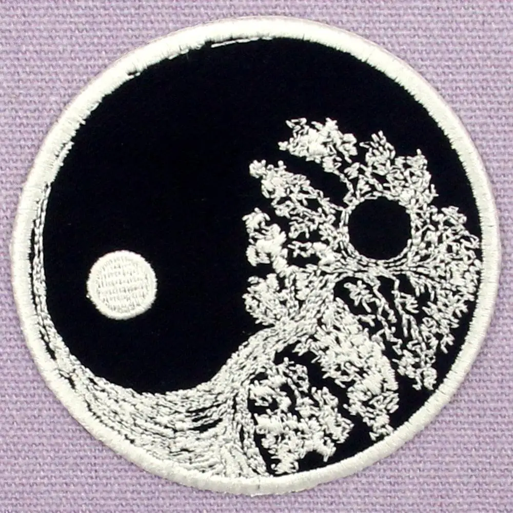 Embird Patches Embroidered Patch for Jeans Buddhist Zen Yin Yang Tree CEO-Friendly Handmade 3D Iron Patches for Clothes Patch view 4