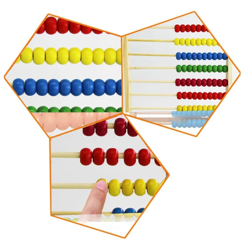 Wooden Abacus 10-row Colorful Beads Counting Kid Maths Learning educational toy