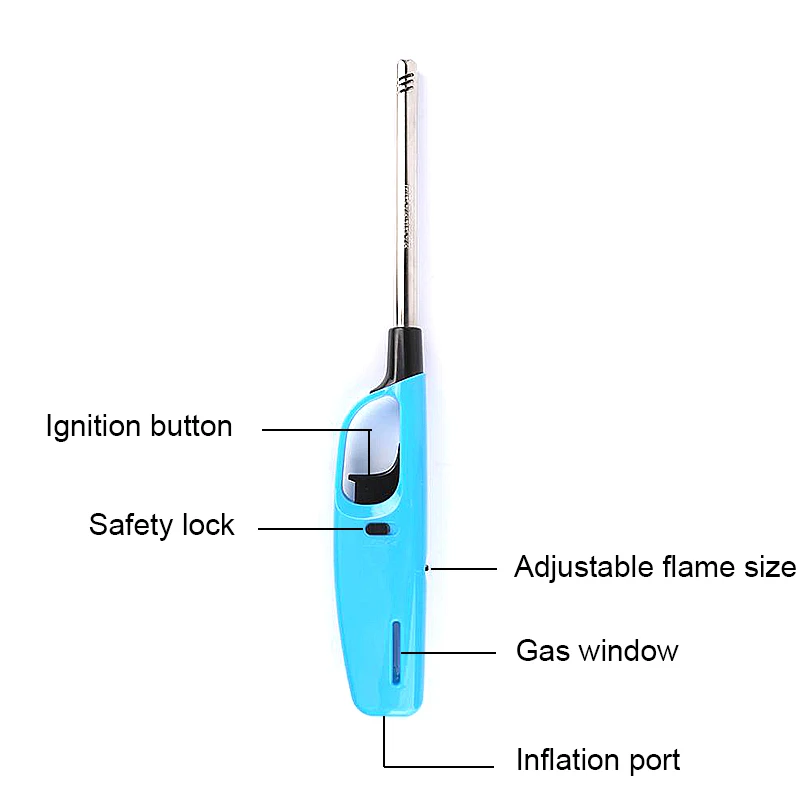 Zapalniczki na butan długie wielokrotnego napełniania zapalniczki wielofunkcyjne do kominka kuchennego lampka dyżurna zapalniczki piec do grilla