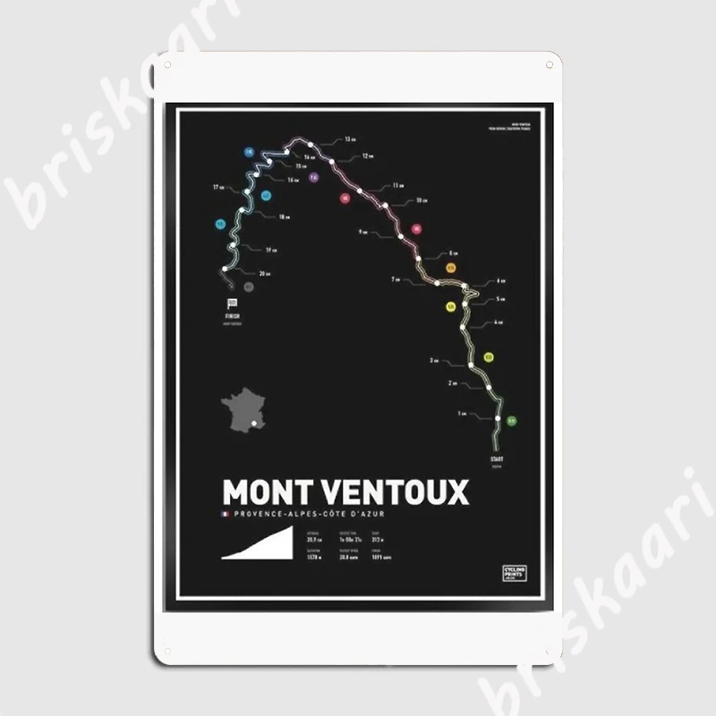 Mont Ventoux Poster Metal Plaque Garage Club Wall Plaque Cinema Kitchen Personalized Tin Sign Poster