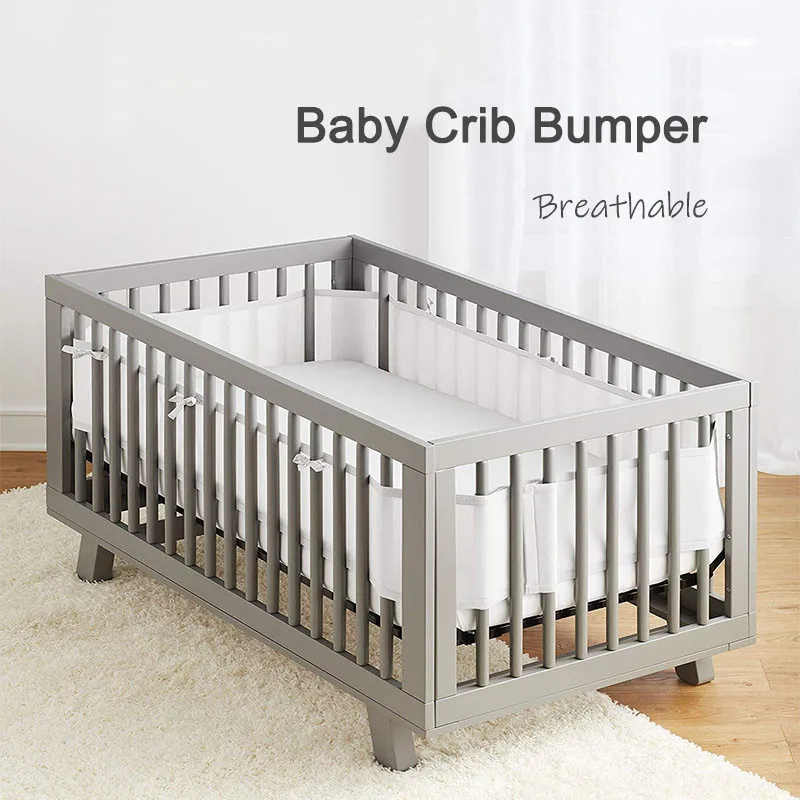 

Babyinner 2 Pcs/Set Baby Crib Bumper Breathable Mesh Summer Head Protector Anti-collision Skin-friendly Fence Baby Decor Cot Set