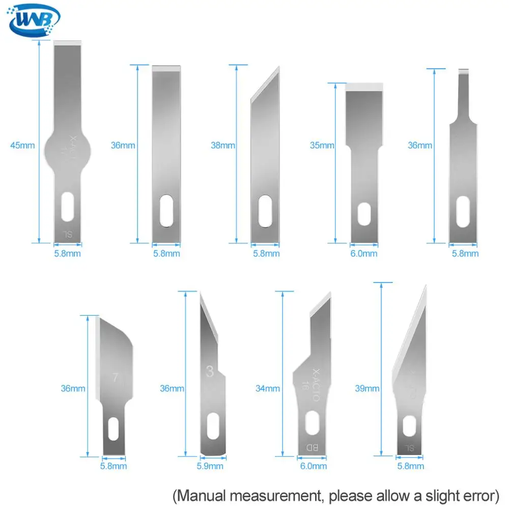 WNB lame rigide sottili in acciaio inossidabile opere d'arte coltello per bisturi in metallo antiscivolo taglio fai da te CPU BGA PCB IC Chip processori strumento di riparazione