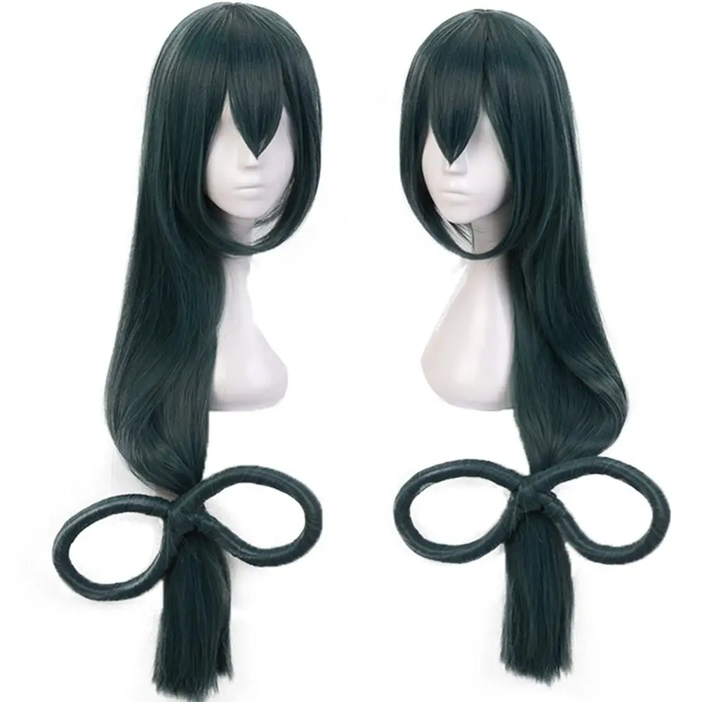 Ebingoo Asui Tsuyu peruk Boku hiçbir kahraman Academia Cosplay peruk Anime My Hero Academia uzun düz yeşil sentetik Cosplay kadınlar peruk