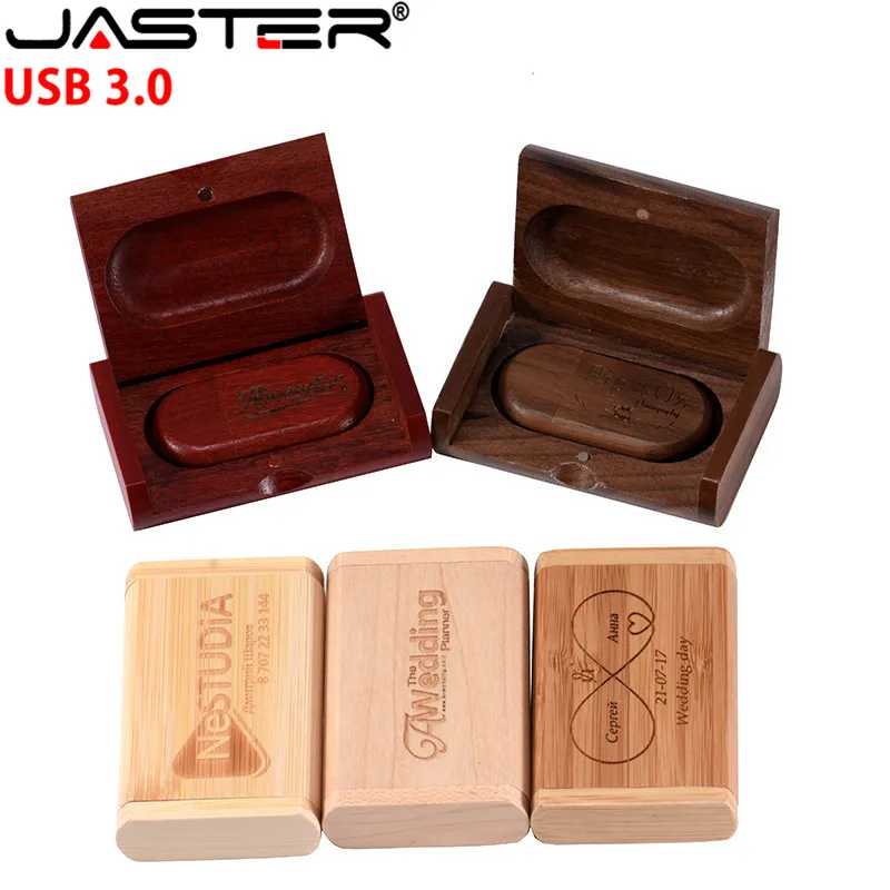 JASTER Wooden 2-in-1 replaceable interface USB 3.0 PC and Android usb flash pendrive 4GB to 128GB custom Logo pen drive