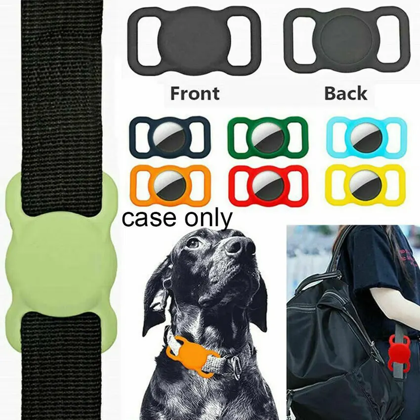 1PCS For Apple Airtag Case Dog Cat Collar GPS Finder Colorful Luminous Protective Silicone Case For Apple Air Tag Tracker Holder