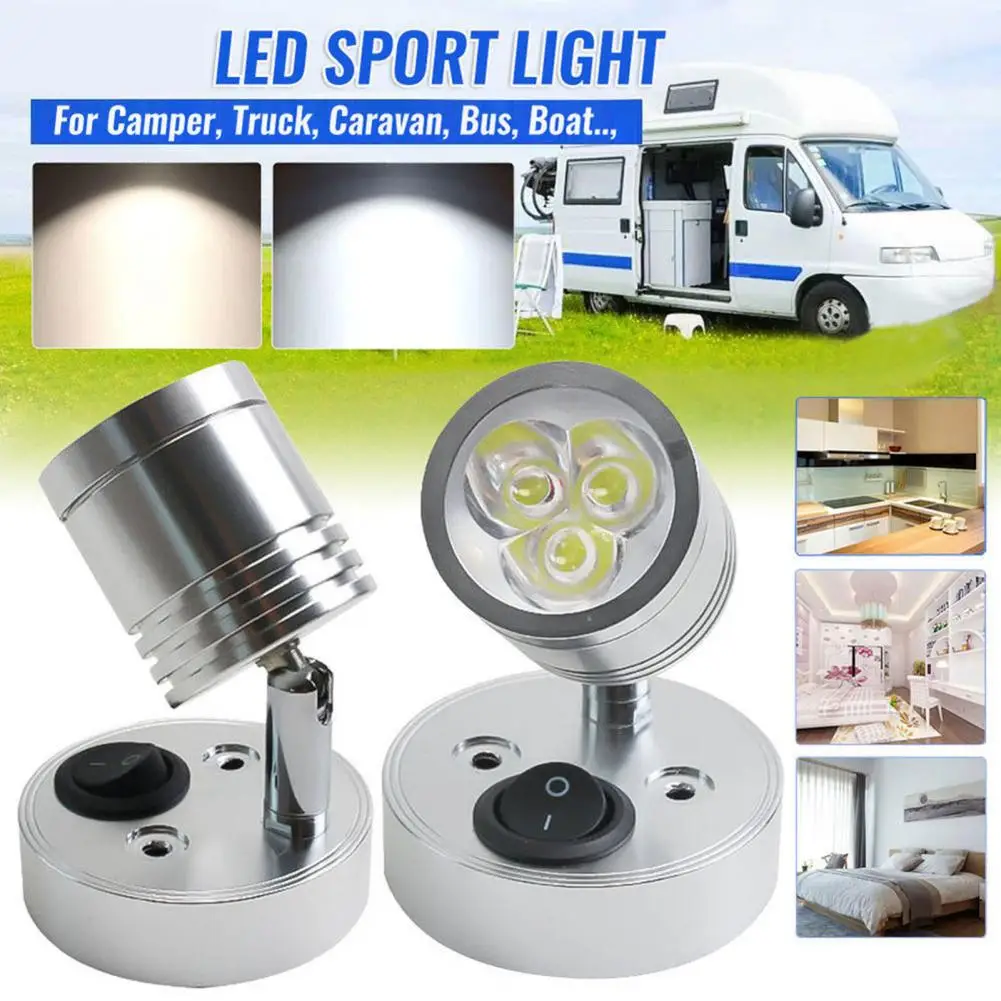 Aluminum  Great Battery Operated Wireless Spotlight White Light Interior Spot Light Anti-rust   for Motorhome