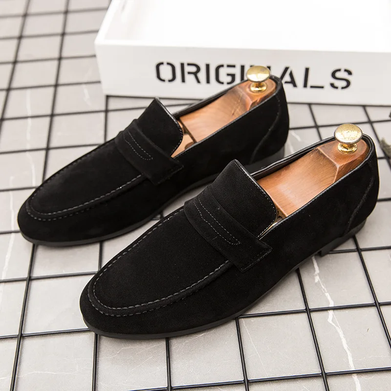 2024 Slip On Men Casual Shoes Comfortable Fashion Luxury Brand High Quality Suede Leather Slipper Loafers Summer Shoes