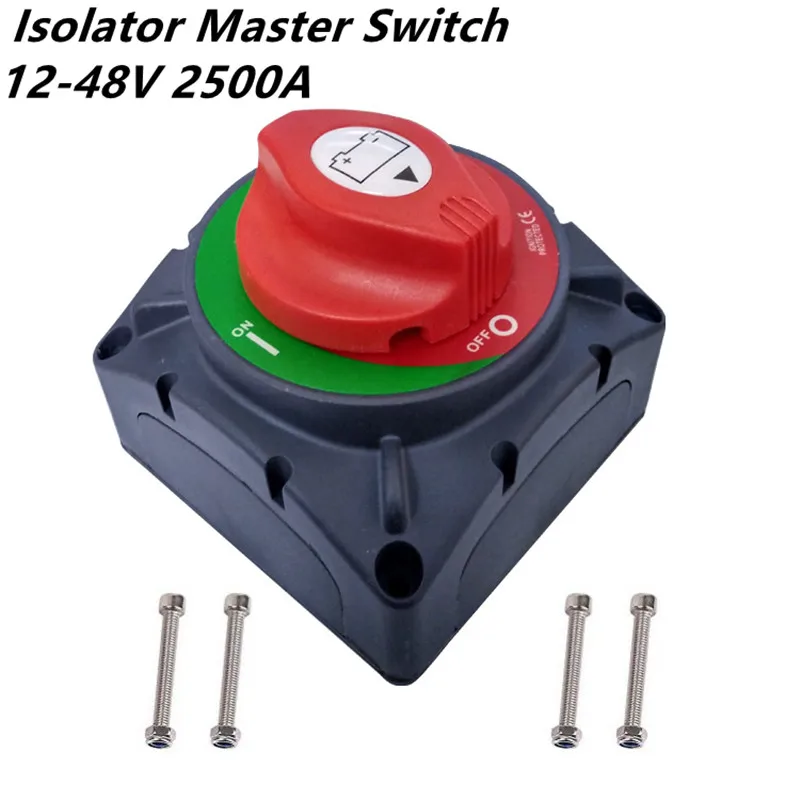 Disconnect Isolator Master Switch 12-48V 2500A Battery Power Cut Off Kill Switch Fit for Car/Vehicle/RV/Boat/Marine