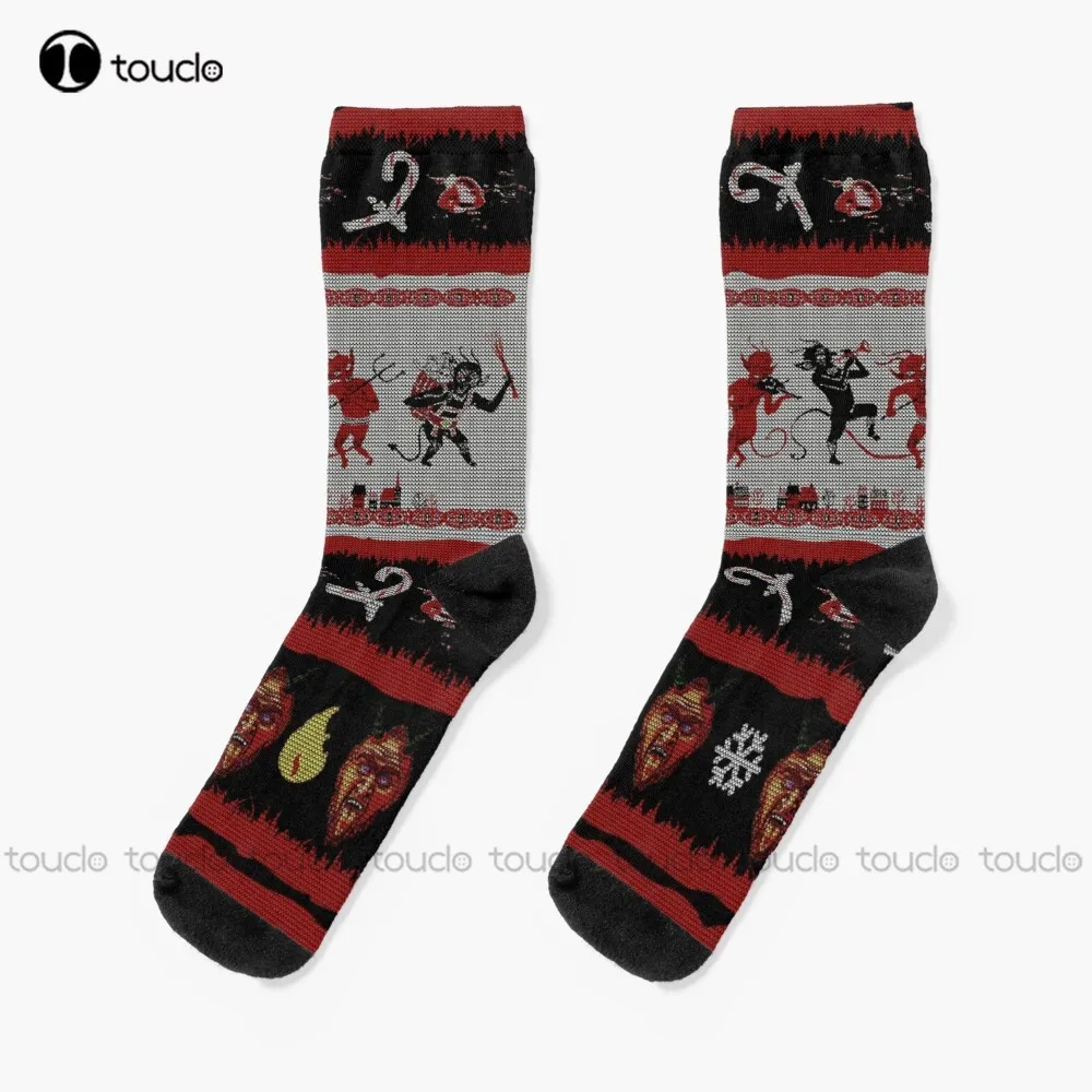 Krampus Christmas Gifts Presents The Krampus The Christmas Devil Having A Partying Krampus Ugly Christmas Sweater Socks Gift