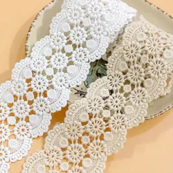 Bilateral Cotton Thread Hollow Flowers Beige Apricot Children's clothing Lace Ribbon DIY Patchwork Material Sewing Accessories