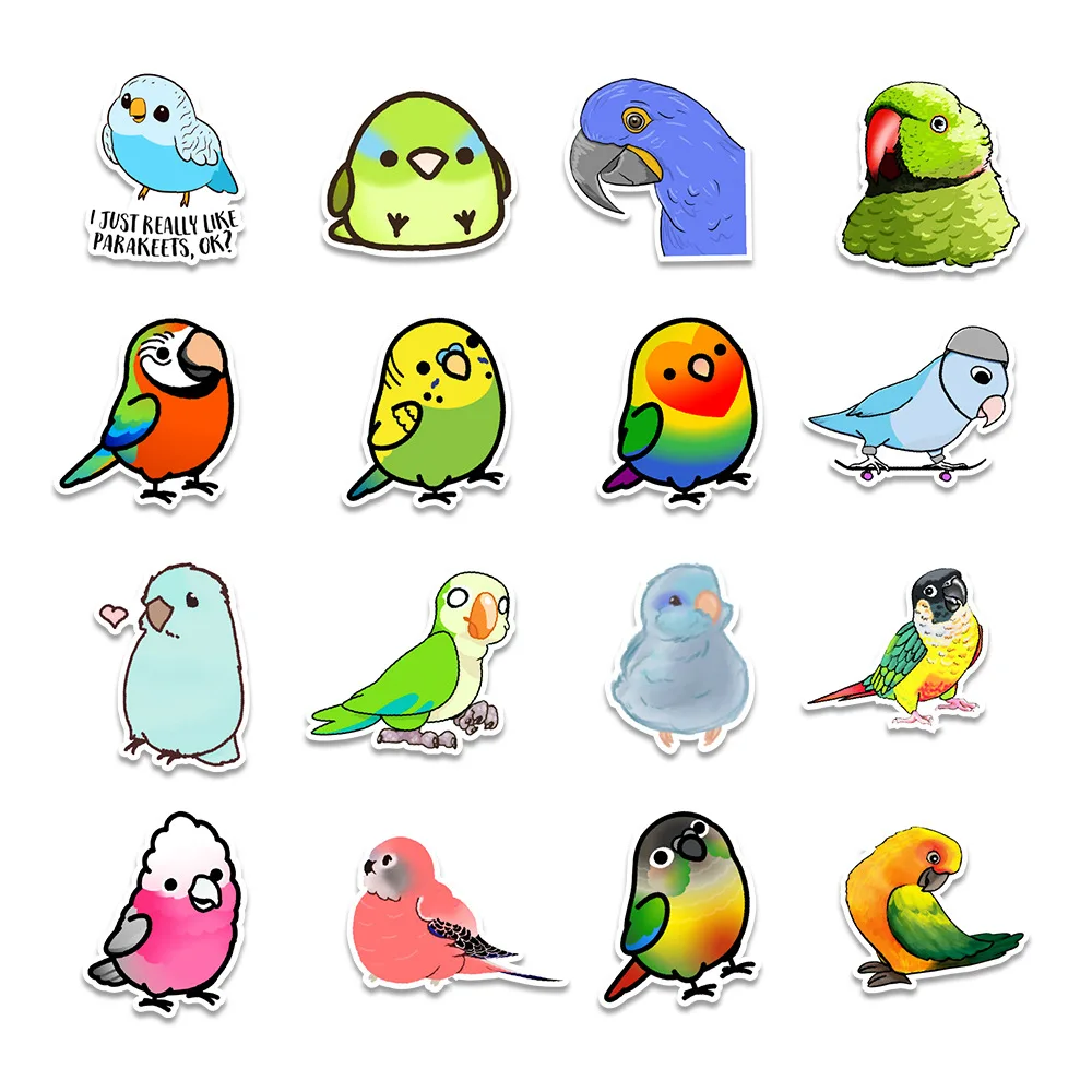 10/50PCS Cute Animal Bird Stickers Laptop Fridge Guitar Bike Luggage Skateboard Bottle Waterproof Graffiti Sticker Decal Toy