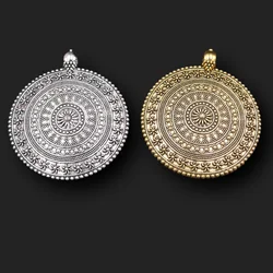 1pcs Mix Color Large Retro Bohemian Style Sun Roulette Metal Necklace Pendant DIY Charms For Jewelry Crafts Making M702