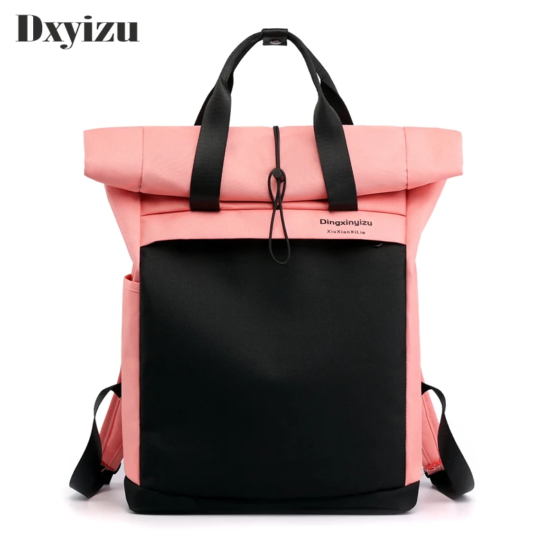 Korean Style Canvas Backpack For Women Summer Pink Black Travel Backpack School Bags For Teenager Girls Shoulder Bag Sac A Dos