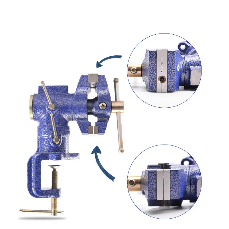 Imagem -04 - Morsa de Bancada Dupla Multifuncional Torno Sub-braçadeira 360 Graus Mesa Rotativa Faça Você Mesmo Torno de Mesa Pesado Metal Pesado