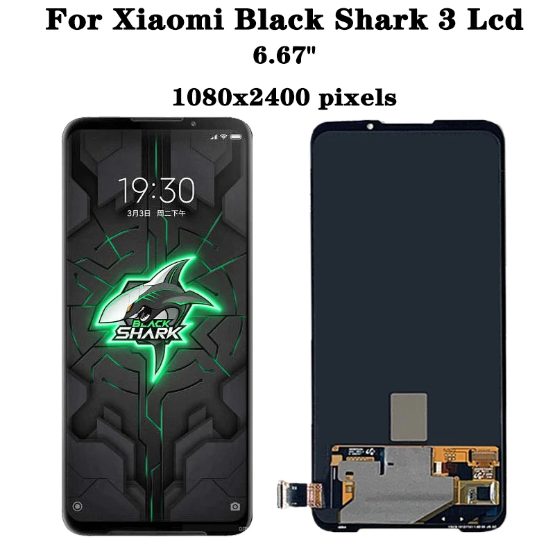 6.67“AMOLED 90Hz For Xiaomi Black Shark 3 LCD Touch Screen Digitizer Assembly For Xiaomi BlackShark 3 KLE-H0  KLE-A0 Lcd