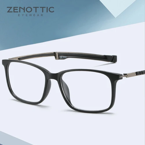 Imagen 1 del producto ZENOTTIC-gafas con lector de bloqueo de luz azul, gafas con imán para colgar en el cuello, montura para presbicia, hipermetropía, gafas de lectura para hombres