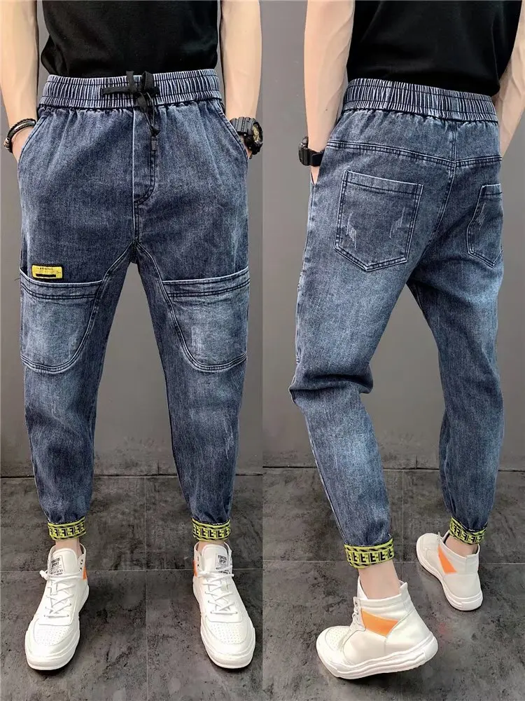 ICCLEK Autumn and Winter New Jeans Korean Style Jeans Men's Loose-fitting Trousers Harem Pants Mens Street Wear  Jeans Men