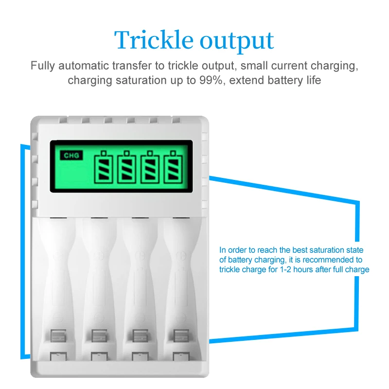 PUJIMAX LCD Display Smart Intelligent Battery Charger With 4 Slots  For AA/AAA NiCd NiMh Rechargeable Batteries aa aaa Charger