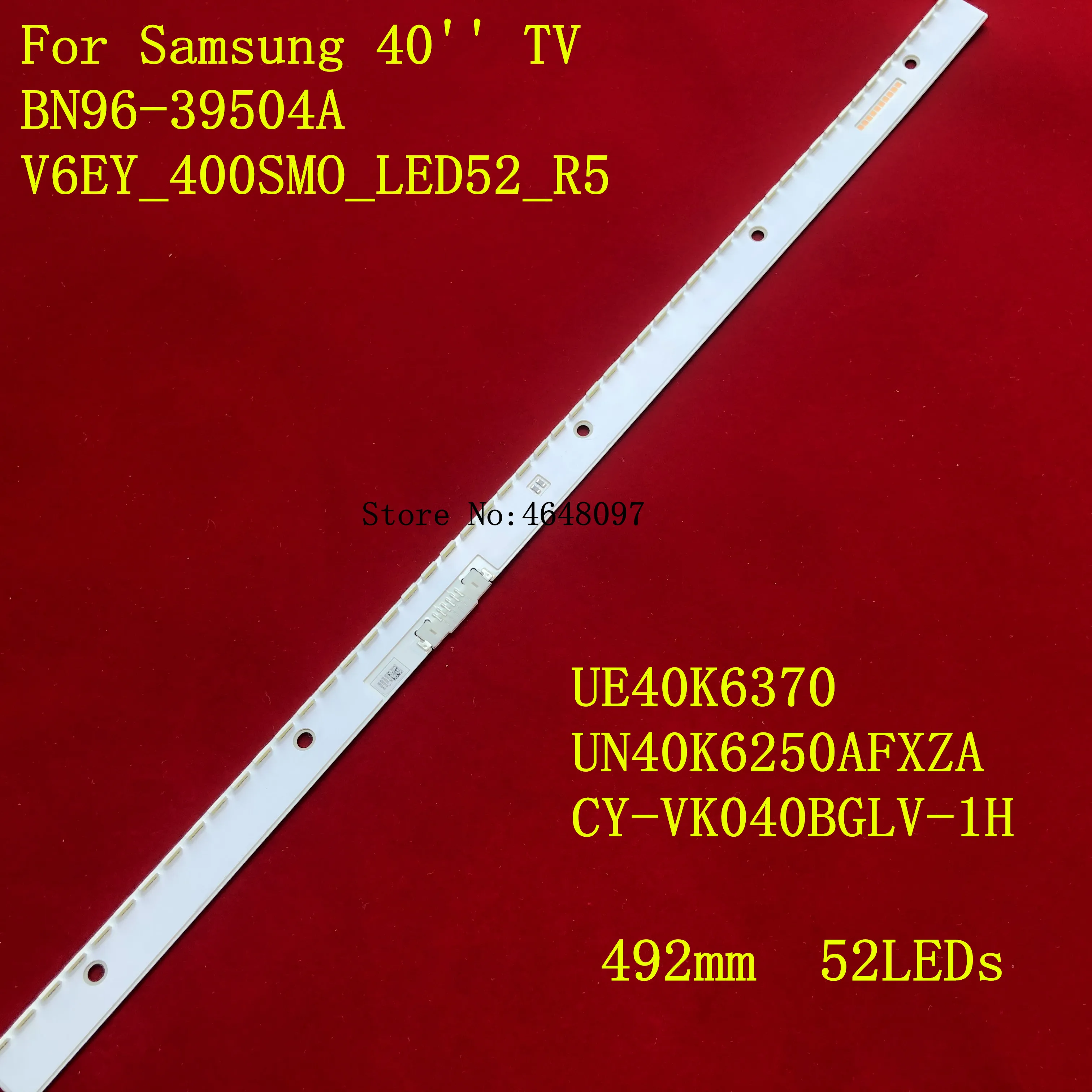 

LED Backlight strip for Samsung 40'' TV BN96-39504A V6EY_400SMO_LED52_R5 UE40K6300AK UE40K5600AK UN40K6250 UE40K5579