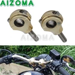 Vintage Brass 25mm Motorcycle Handle Bar Clamp Raised Extend Handlebar Riser Universal For Honda Harley Sportster Chopper Bobber