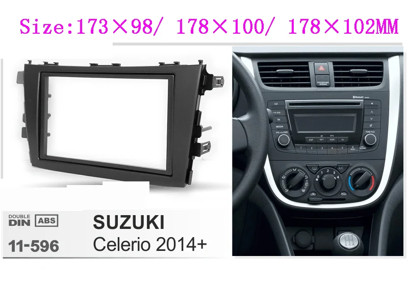 

Double Din Car Radio Fascia for Suzuki Celerio 2014- Dash CD Trim Kit Audio Adapter Frame GPS DVD Player Facia Panel Frame Bezel