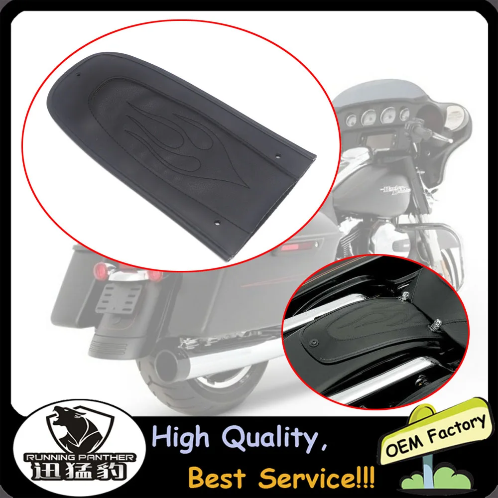 

Motorcycle Leather Flame Rear Fender Bib Solo Seat For Touring Electra Glide Classic 3 Hole