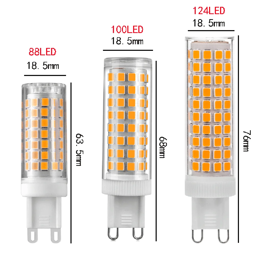 

10CS G9 12W LED Lamp Led Corn bulb SMD 2835 124LEDS G9 LED light 85-265V Replace halogen lamp light Pure white/Warm white 4000K