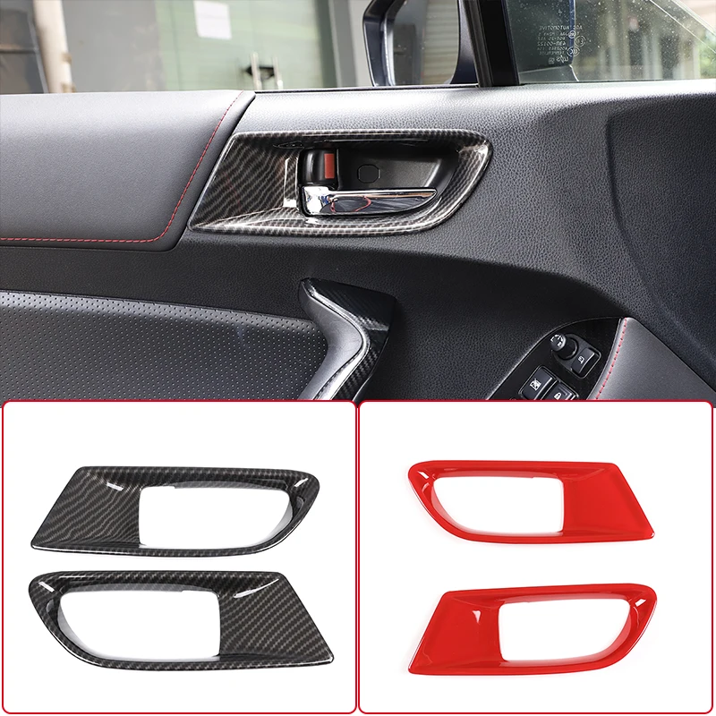 

ABS Carbon Fiber Car Inner Door Handle Cover Door Bowl Frame Trim Sticker For Toyota 86/Subaru BRZ 2012-2020 Interior Accessory