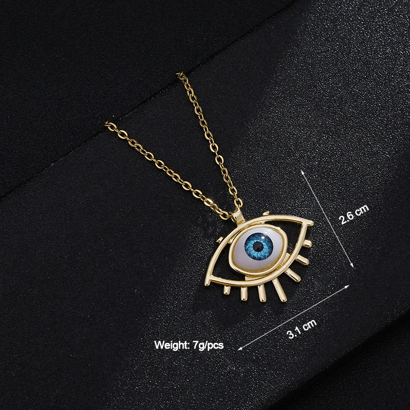 Turkish Lucky Evil Eye necklace Women 8 Style Blue Eyes Female Charm Fashion Enamel Stainless Steel Chain necklace Jewelry Gift