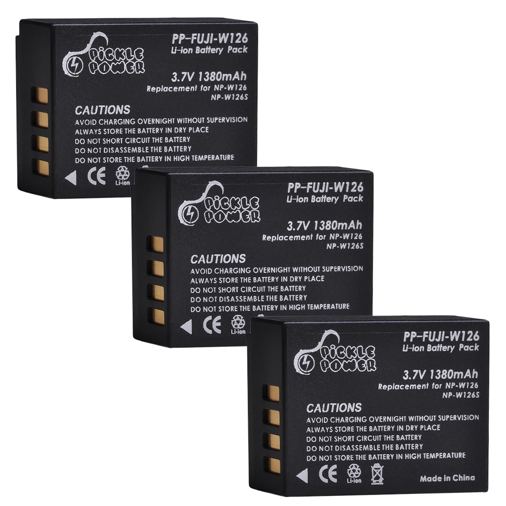 1380mAh NP-W126S NP-W126 Battery for Fujifilm X-T100, X-T200, X-M5, X100F, X100V, X100VI, X-S10, X-A5, X-A10, X-E4, X-Pro3, X-T2