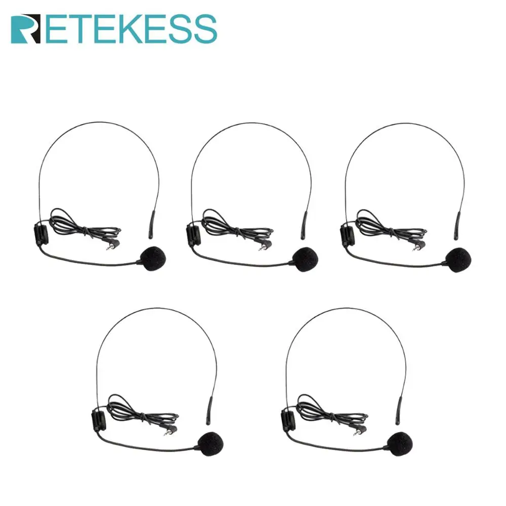 

5pcs Mini Headset Microphone Condenser MIC for Voice Amplifier Speaker Professional Tour guide System Wireless F4512A