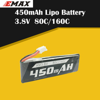 EMAX 1S 450mAh 3.8V 80C/160C HV Lipo Battery PH2.0 Plug for  EMAX Nanohawk X Tinyhawk II Race Indoor FPV Racing Drone