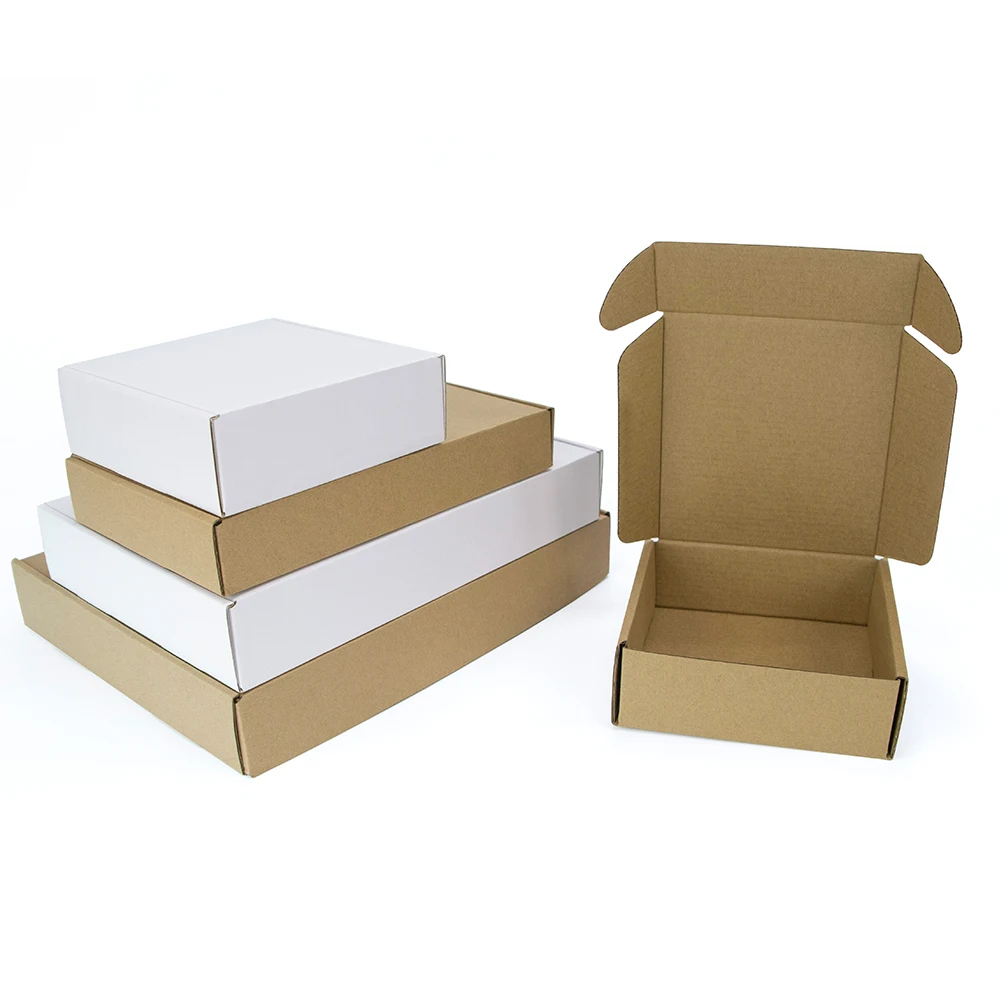 5pcs/10pcs/white gift box kraft paper box festival party 3-layer corrugated wig carton