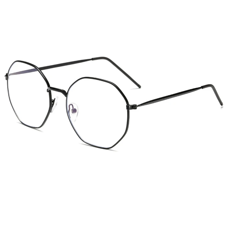 Elbru Anti-blue Light Metal Eyeglasses Frame Women Men Clear Lens Glasses Fake Glasses Irregular Optical Glasses Frame