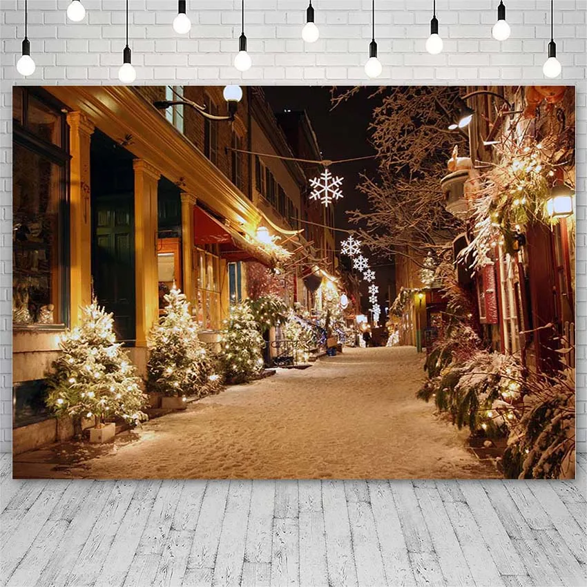 Avezano Merry Christmas Tree Backdrops Winter Snow Light Corridor Decor Kid Photographic Background For Photo Studio Photophone