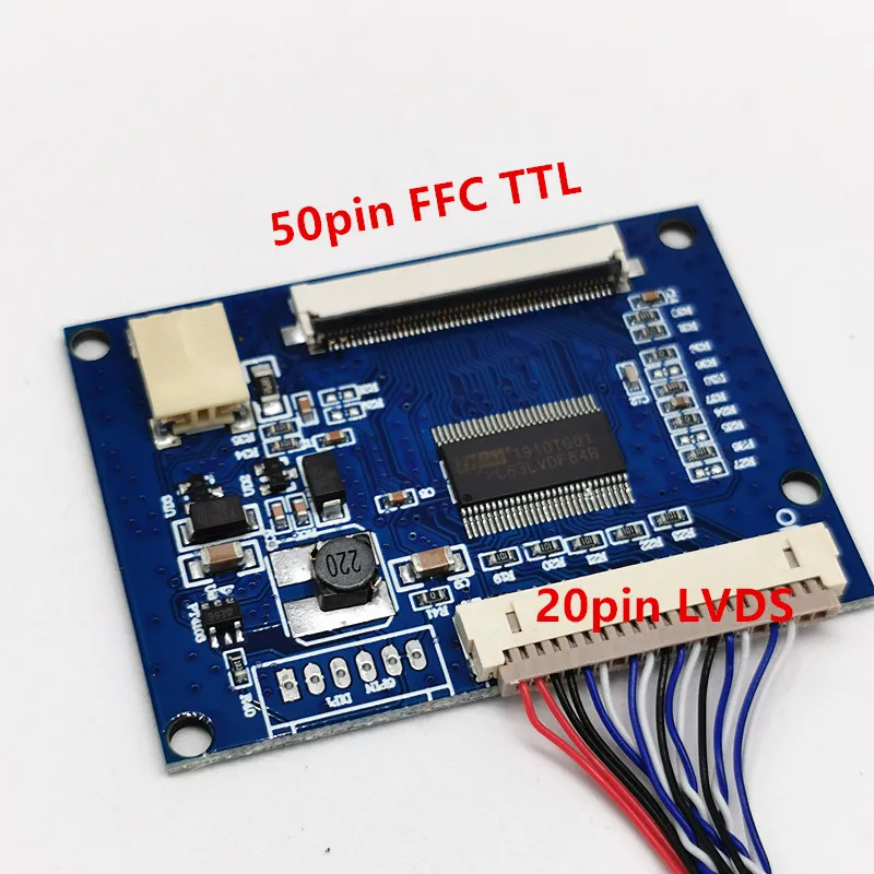 Universal LVDS Signal Interface Converter DF14 20Pin to FPC 50Pin Connector LVDS 20 to 50Pin TTL for 7'' 8'' 10.1'' LCD Panel