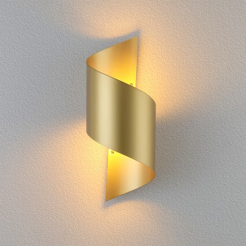 

Modern Spiral Gold Wall Lamp Led Wall Lights for Home Industrial Decor Bedroom Bathroom Mirror Light Living Room Wall Lighting
