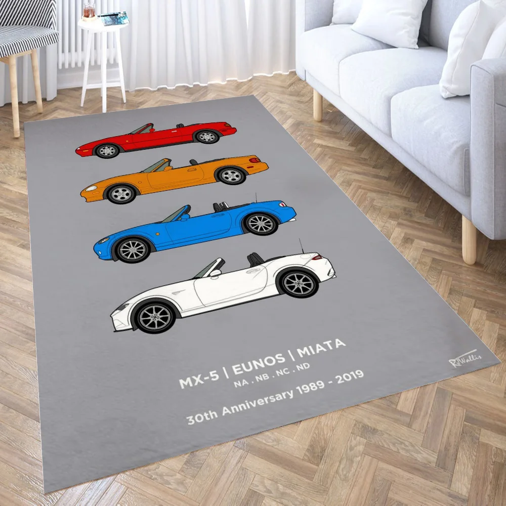 MX5 30th Collection 3D Printing Room Bedroom Anti-Slip Plush Floor Mats Home Fashion Carpet Rugs New Dropshipping