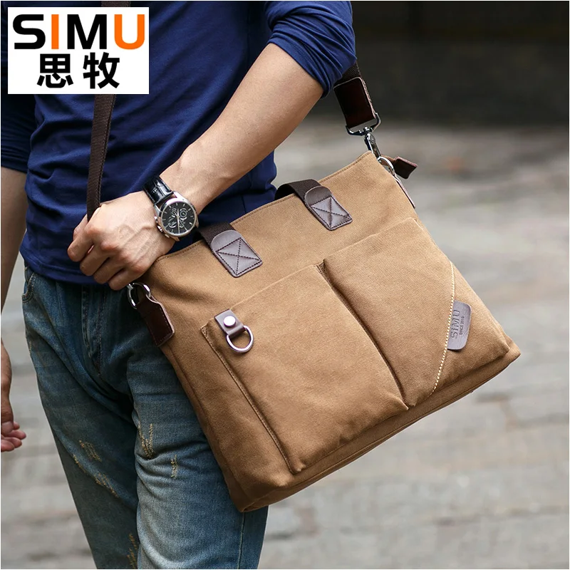 2024 New Men\'s Canvas Briefcases Bag male messenger bag Travel Large shoulder bags high quality Tote handbags Bolsa Feminina