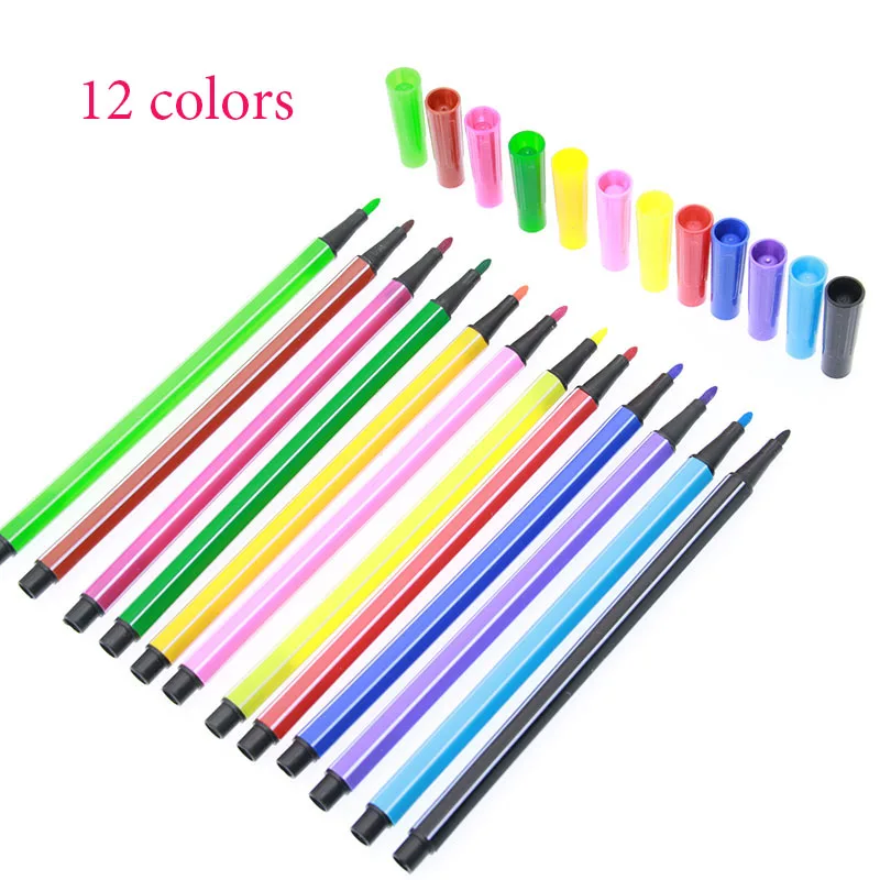 Children'S Drawing Stationery Cartoon Watercolor Pencil Set 12/18/24/36 Color Nontoxic Painting Art Graffiti Pen School Supplies